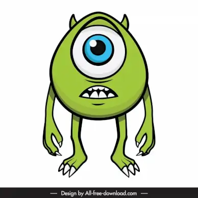 mike wazowski icon funny cartoon character sketch