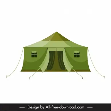 military barracks base camp icon flat classical outline 