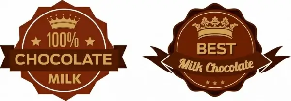 milk chocolate warranty badge icons classical brown design