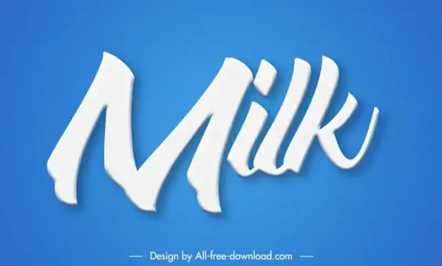 milk sign banner bright elegant calligraphic text decor