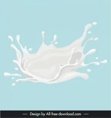 milk splash design elements 3d dynamic design 