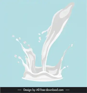 milk splash design elements dynamic flowing pour sketch