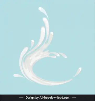 milk splash icon dynamic flow sketch 