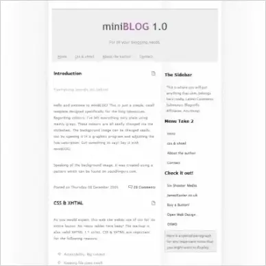 mini BLOG Template