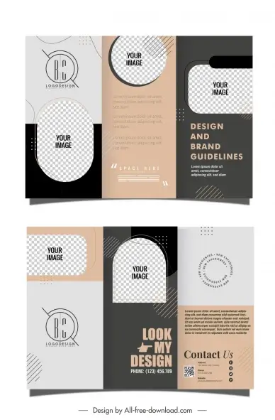 minimal brochure templates classic contrast checkered decor