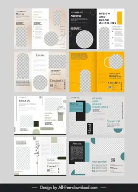 minimal brochure templates collection elegant geometric checkered 