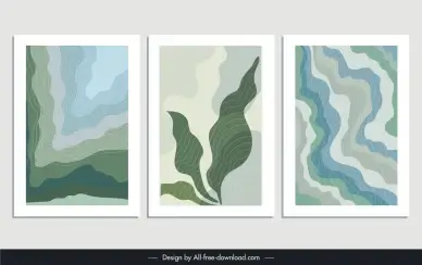 minimalist abstract drawing collection handdrawn foliage line art 