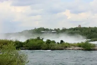 mist from falls in niagara falls ontario canada