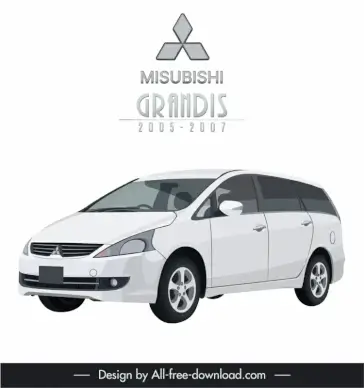 mitsubishi grandis 2005 2007 car model advertising banner 3d tilt angle sketch