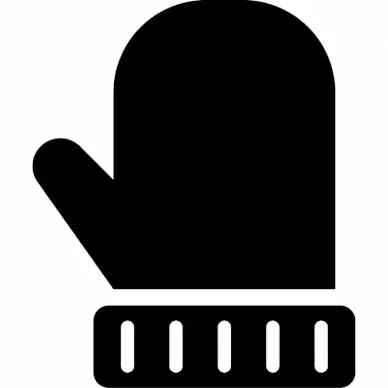 mitten sign icon flat dark silhouette outline