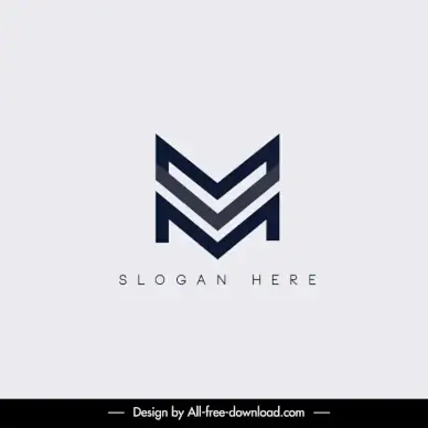mmv logo template flat elegant modern symmetric texts design 