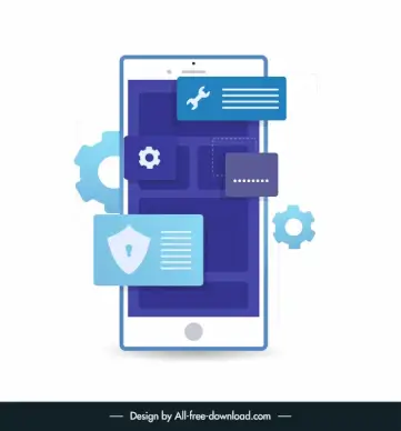 mobile app development service design elements flat ui symbols sketch