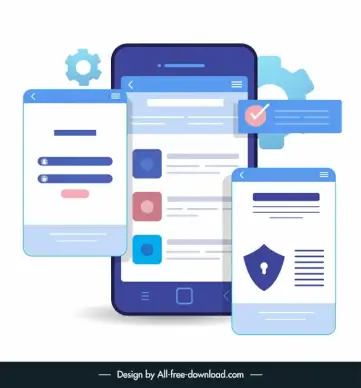 mobile app development service icons flat modern ui symbols sketch