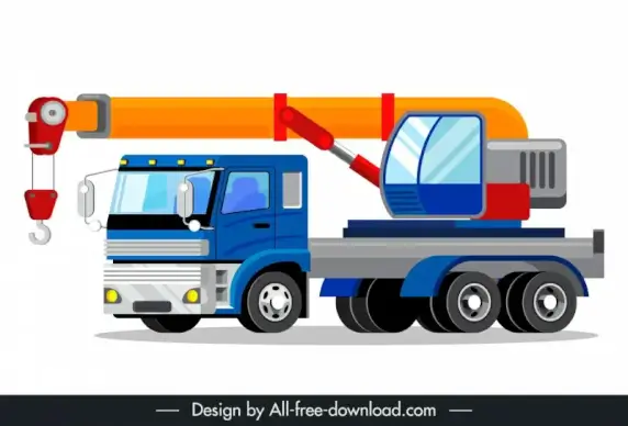 mobile crane icon modern 3d sketch