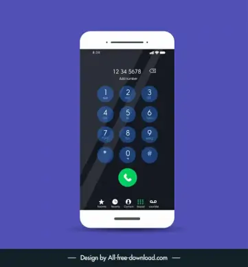 mobile number design elements elegant flat modern