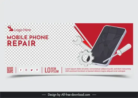 mobile phone repair concept design template modern tool 3d