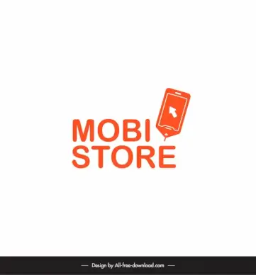 mobile shop logo flat smartphone texts