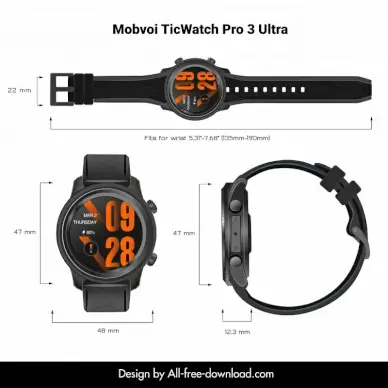 mobvoi ticwatch pro 3 ultra smartwatch design elements modern elegance 