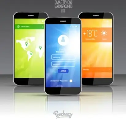 mockup design for weather application for smartphones