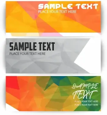 modern banner templates multicolored polygonal decoration