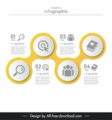 modern infographic template symmetric circles layout 