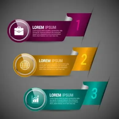 modern infographic templates colorful curved ribbon style