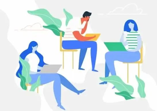modern lifestyle background people laptop icons cartoon sketch