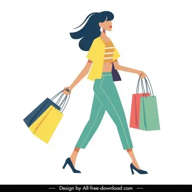 modern lifestyle design elements dynamic shopping woman 