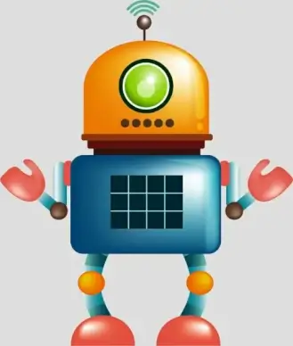 modern robot icon colorful shiny design