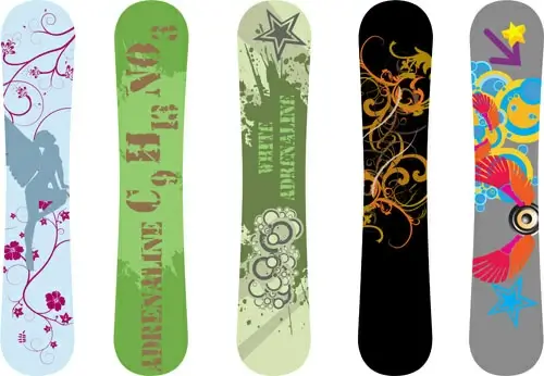 modern snowboard vector template design