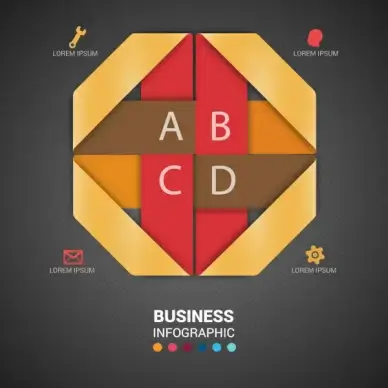 modern style business infographic with 3d origami design