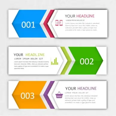 modern style infographic banner design sets