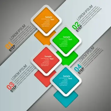 modern style infographic design with squares illustration