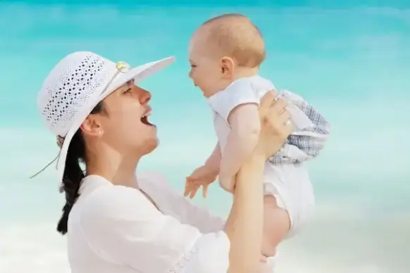 mom and baby having fun