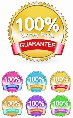 Money Back Guarantee Label Vector Set