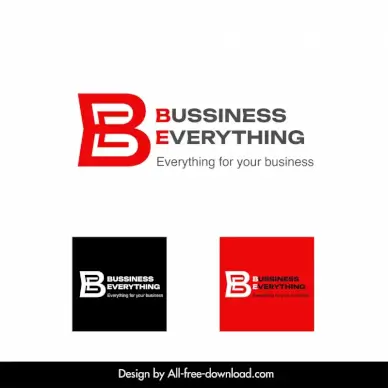 monogram logo be templates flat stylized texts