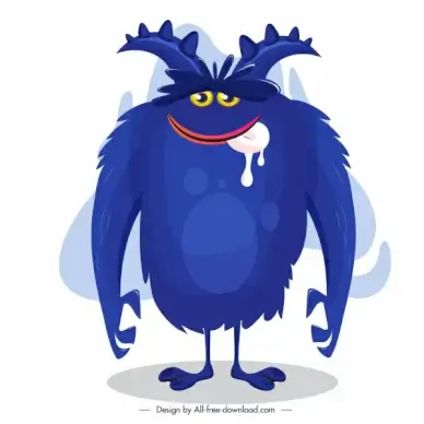 monster alien icon colored cartoon character