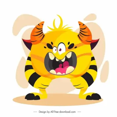 monster character icon cartoon design funny sketch