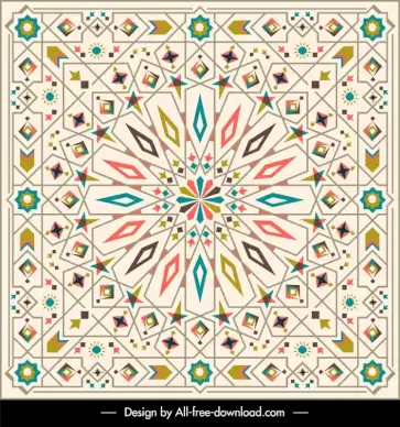 morocco pattern template flat classic illusion symmetry design