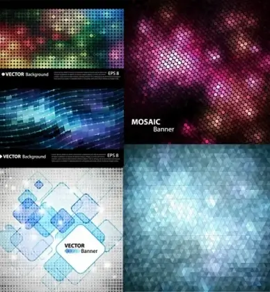 mosaic background vector graphics