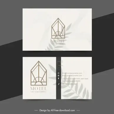 motel business card template geometric architecture leaf decor