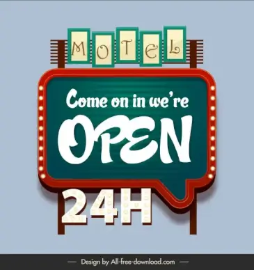 motel sign template elegant light decor