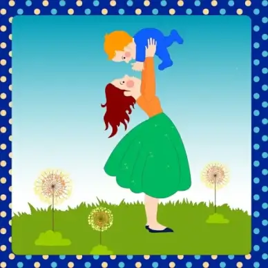 motherhood background cute cartoon style