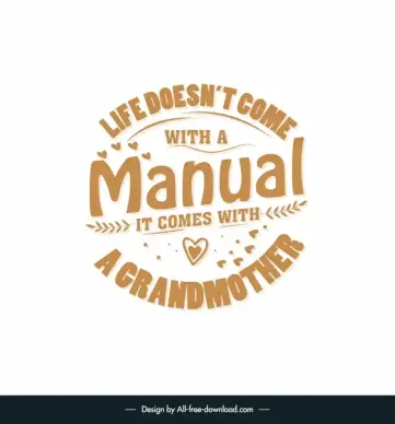 mothers day quotes for grandma banner template circle layout texts hearts leaves decor 