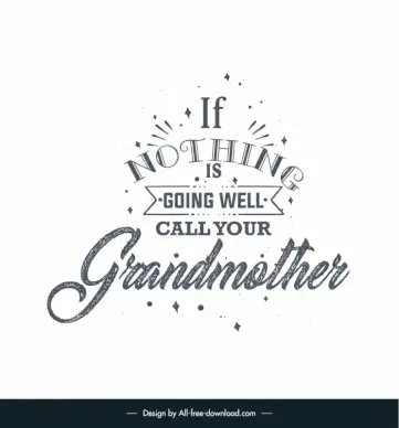 mothers day quotes for grandma template flat classical symmetric handdrawn texts rays stars ribbon decor