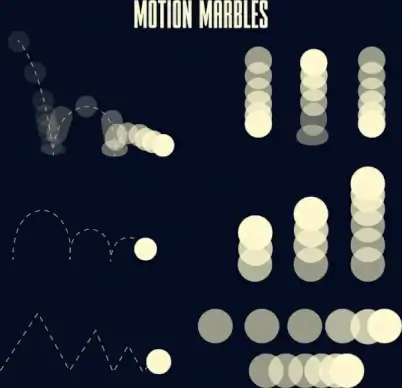 motion design elements moving round icons decor