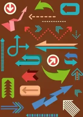 motion design elements various arrows shapes icons