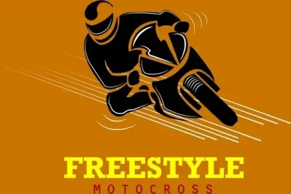 motorbike racing tournament banner black silhouette ornament