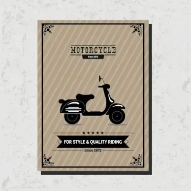 motorcycle advertisement vintage bike icon decoration