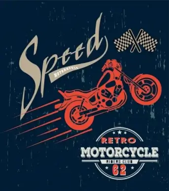 motorcycle race poster dark grunge vintage design
